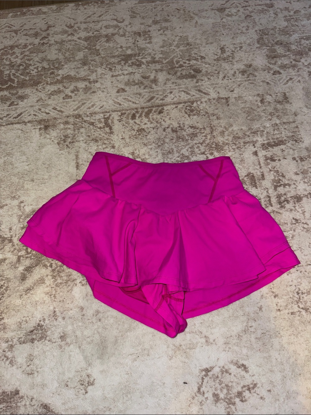FP Movement by Free People Hot Pink Athletic Skort with Flared Overlay